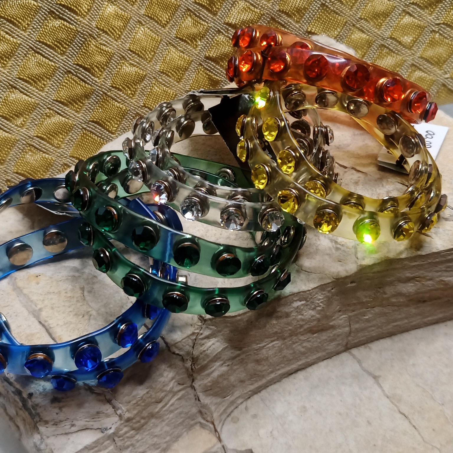 Cara Crystal And Clear Plastic Choker Wrap Bracelet